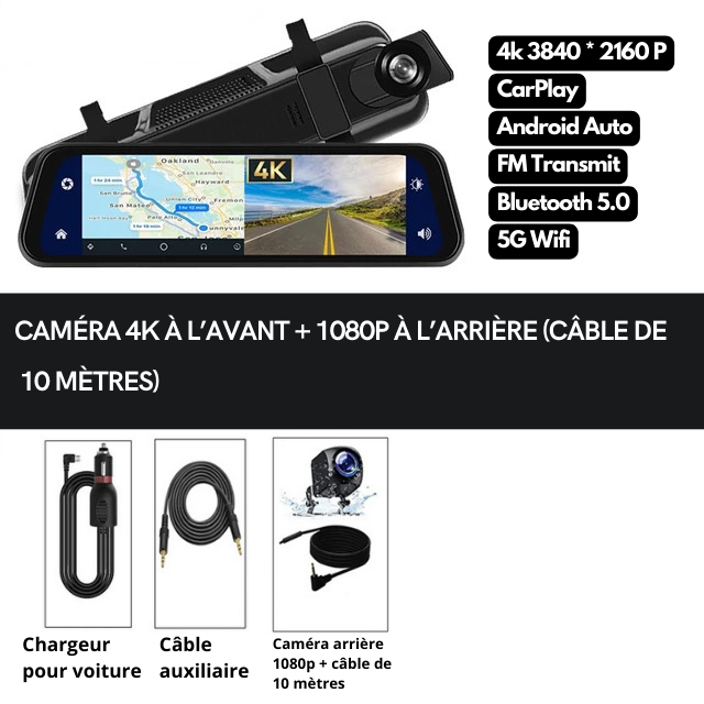 Rétroviseur avec Caméra 4k